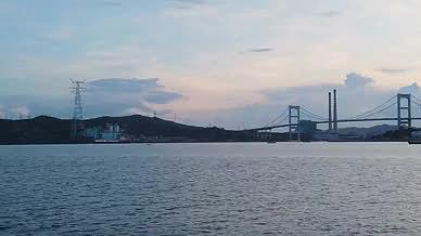 天空海面大桥游船视频视频的预览图